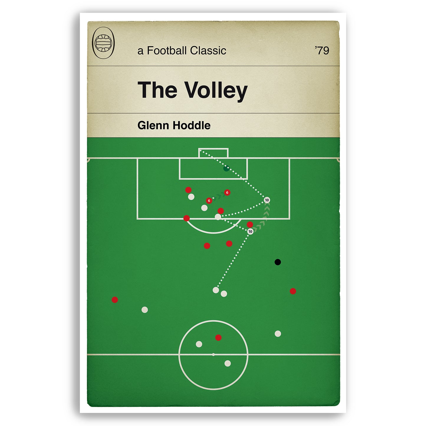 Glenn Hoddle Volley for Tottenham Hotspur v Man Utd in 1979 - Classic Book Cover Print - Gift for Football Fan (Various Sizes)