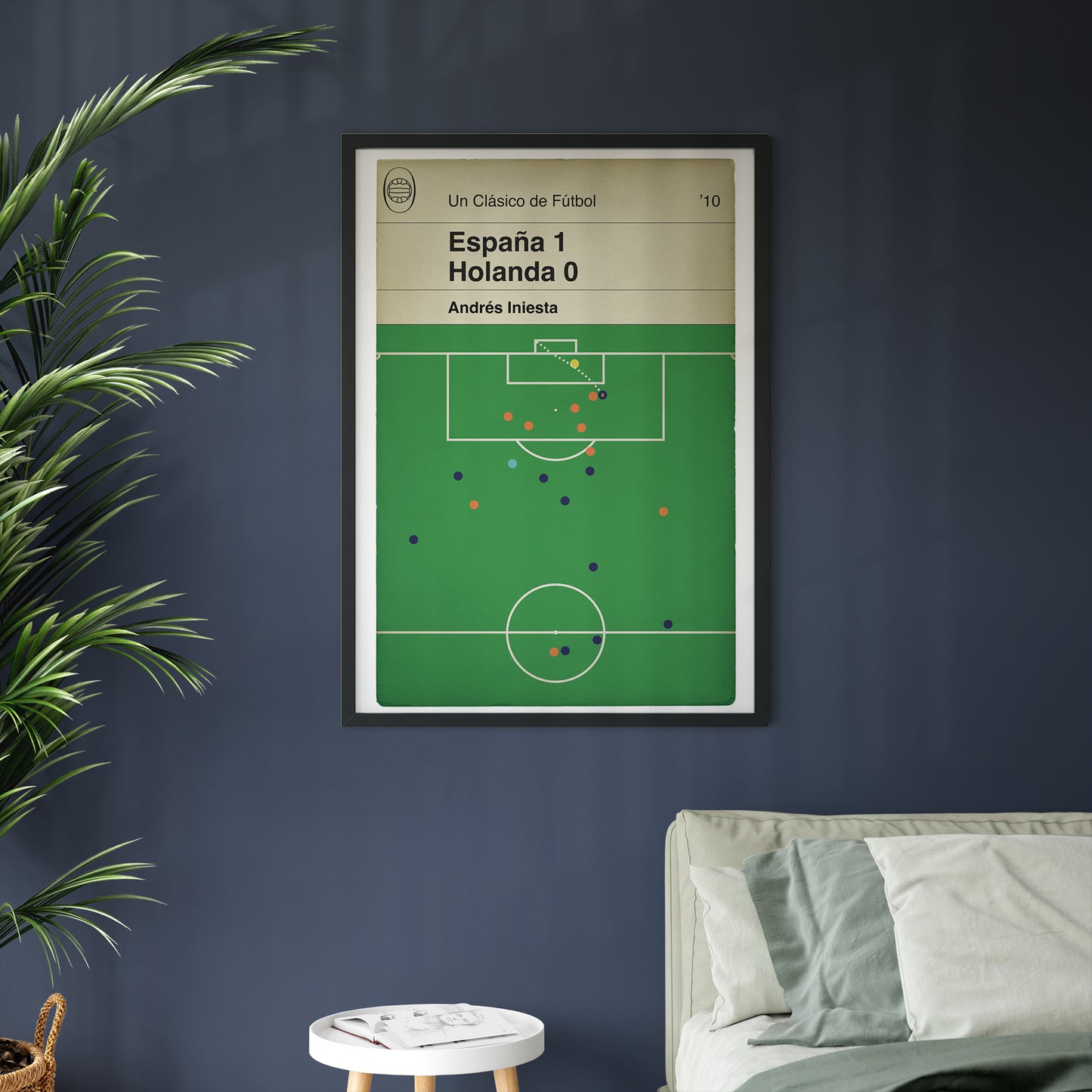 Andrés Iniesta winning goal v Holland 2010 - España 1 Holanda 0 - Spain - Campeones del mundo - Book Cover Poster (Various Sizes)