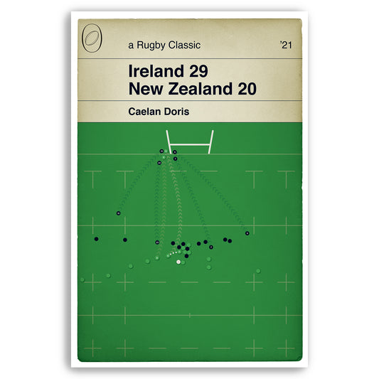 Ireland 29 New Zealand 20 - Caelan Doris Try - Autumn International 2021 - Rugby Book Cover Poster (Various Sizes)