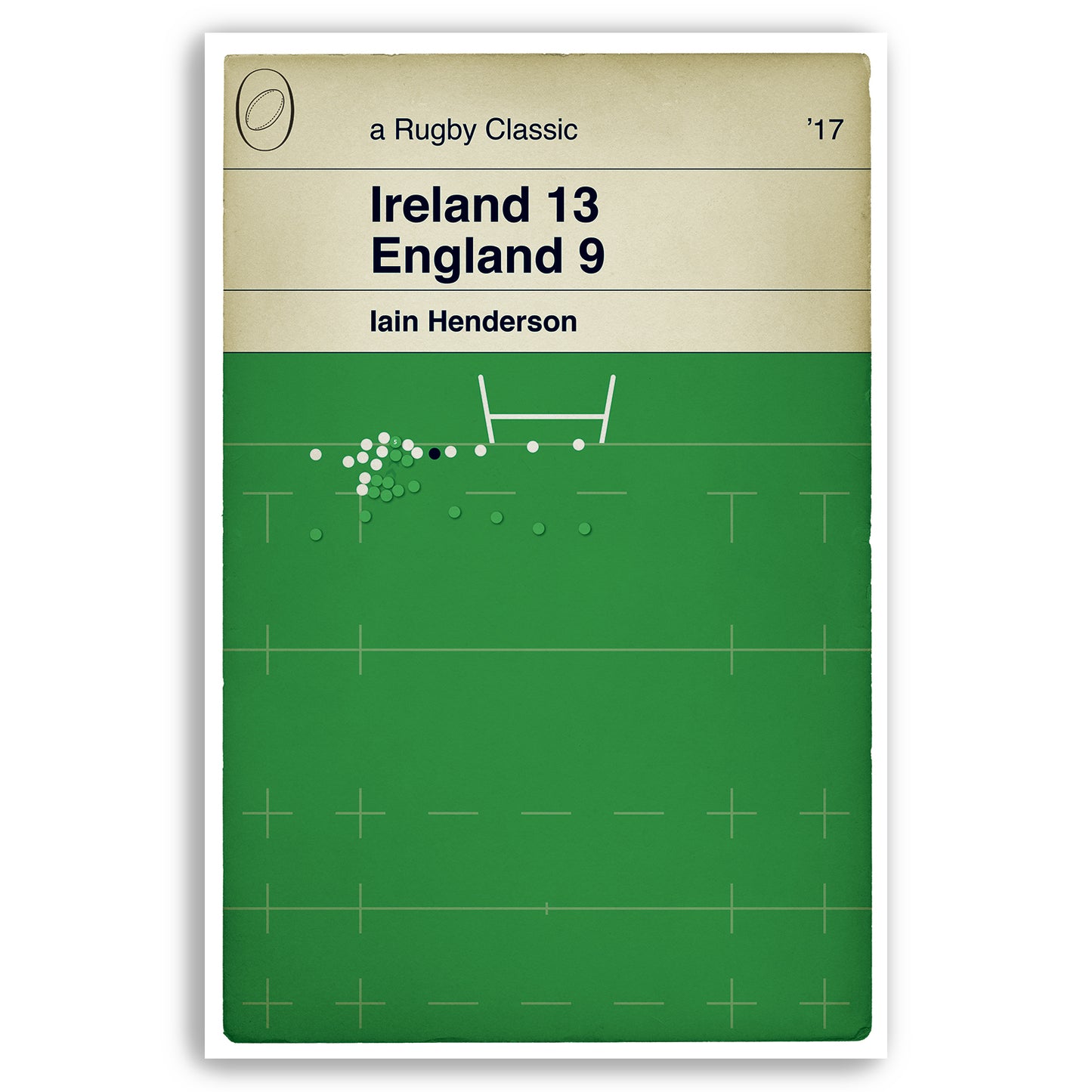 Ireland 13 England 9 - Iain Henderson Try - Rugby Print - Classic Book Cover Poster (Various Sizes Available)