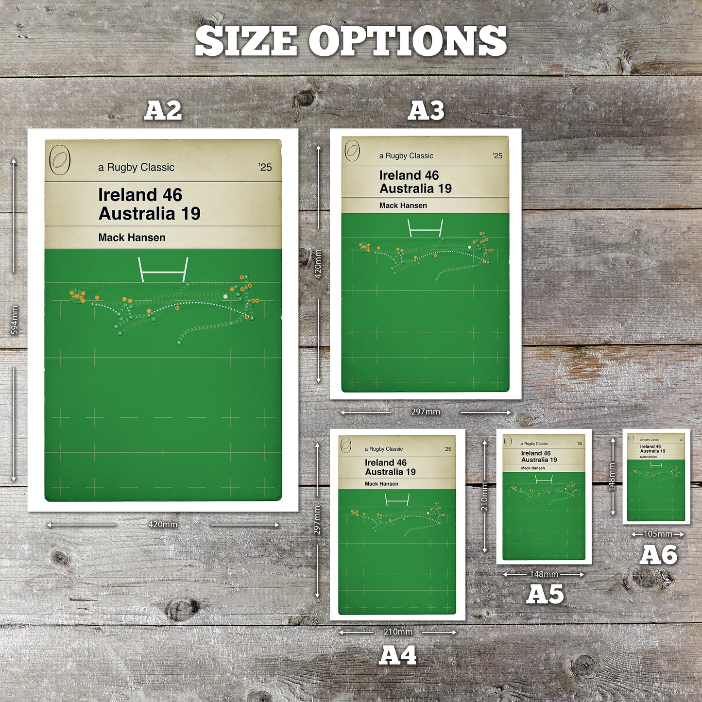 Mack Hansen Hat-Trick Try Poster: Ireland 46 Australia 19 - Rugby International 2025