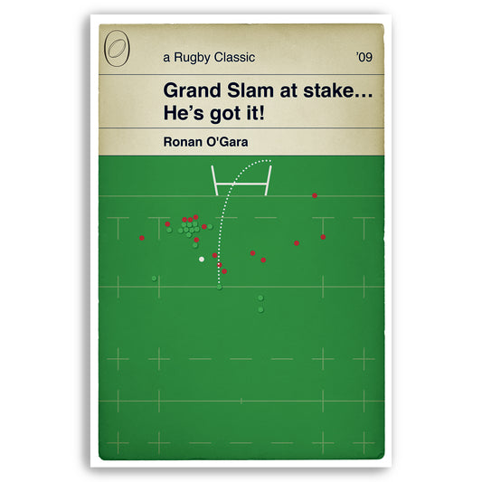 Ronan O'Gara Drop Goal - Wales 15 Ireland 17 - Commentary Version - 6 Nations 2009 - Irish Grand Slam - Rugby Poster (Various Sizes Available)