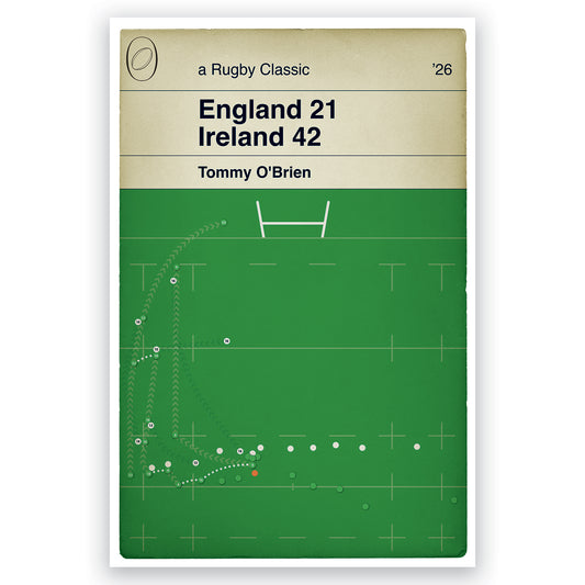 Tommy O'Brien Irish Try - England 21 Ireland 42 - Six Nations 2026 - Rugby Print