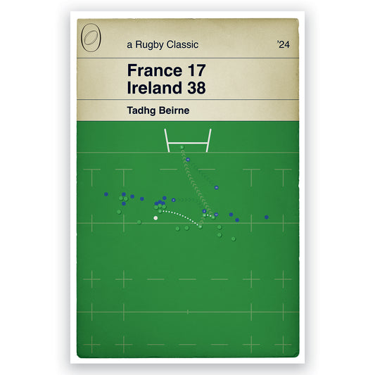 Irish Rugby Win - Tadhg Beirne Try - France 17 - 38 Ireland - Six Nations 2024 - Rugby Poster - Irish Gift - Various Sizes
