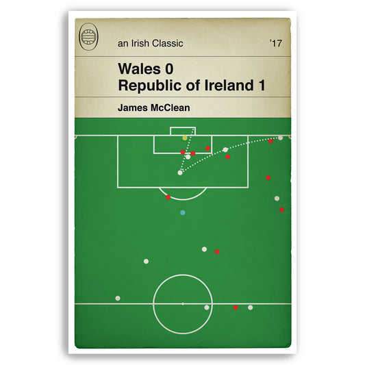 Republic of Ireland Goal - James McClean - Winning Goal v Wales - World Cup Qualifier 2017 - Classic Book Cover - Football Poster (Various sizes)