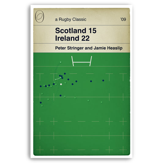 Scotland 15 Ireland 22 - Jamie Heaslip Try - Peter Stringer Run - 6 Nations 2009 - Irish Grand Slam - Rugby Poster (Various Sizes Available)