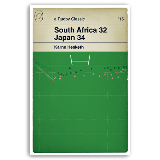 Japan winning try v South Africa - Karne Hesketh - World Cup 2015 - Rugby Poster - Classic Book Cover Print (Various Sizes)