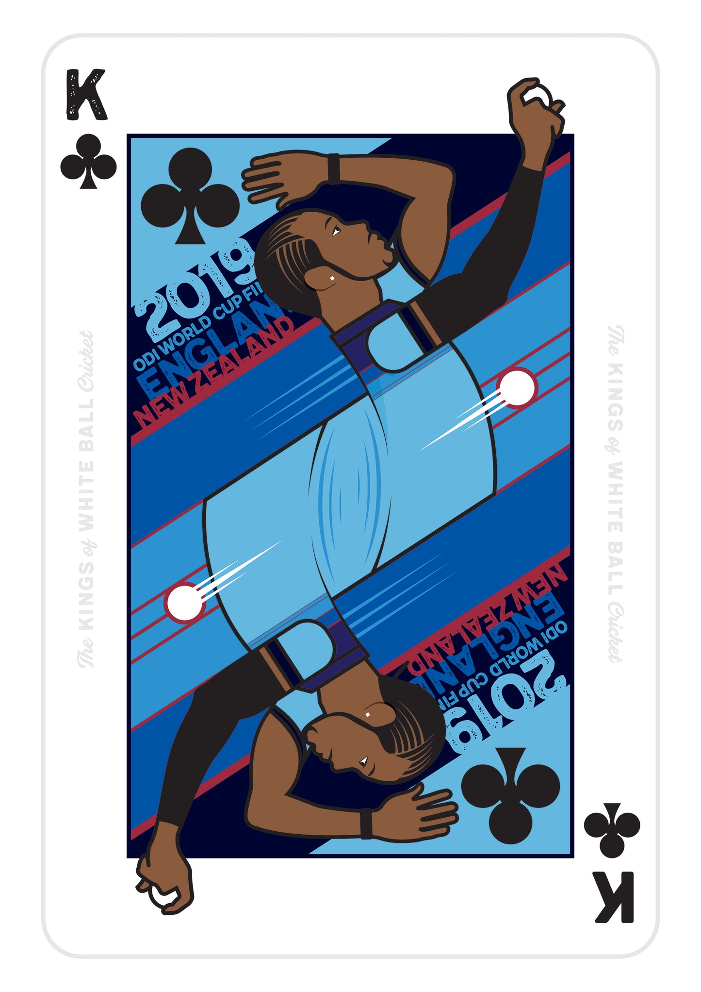 England Cricket - The Kings of White Ball Cricket - World Cup Winners - ODI World Cup 2019 and T20 World Cup 2022 - Playing Cards Poster - Various Sizes