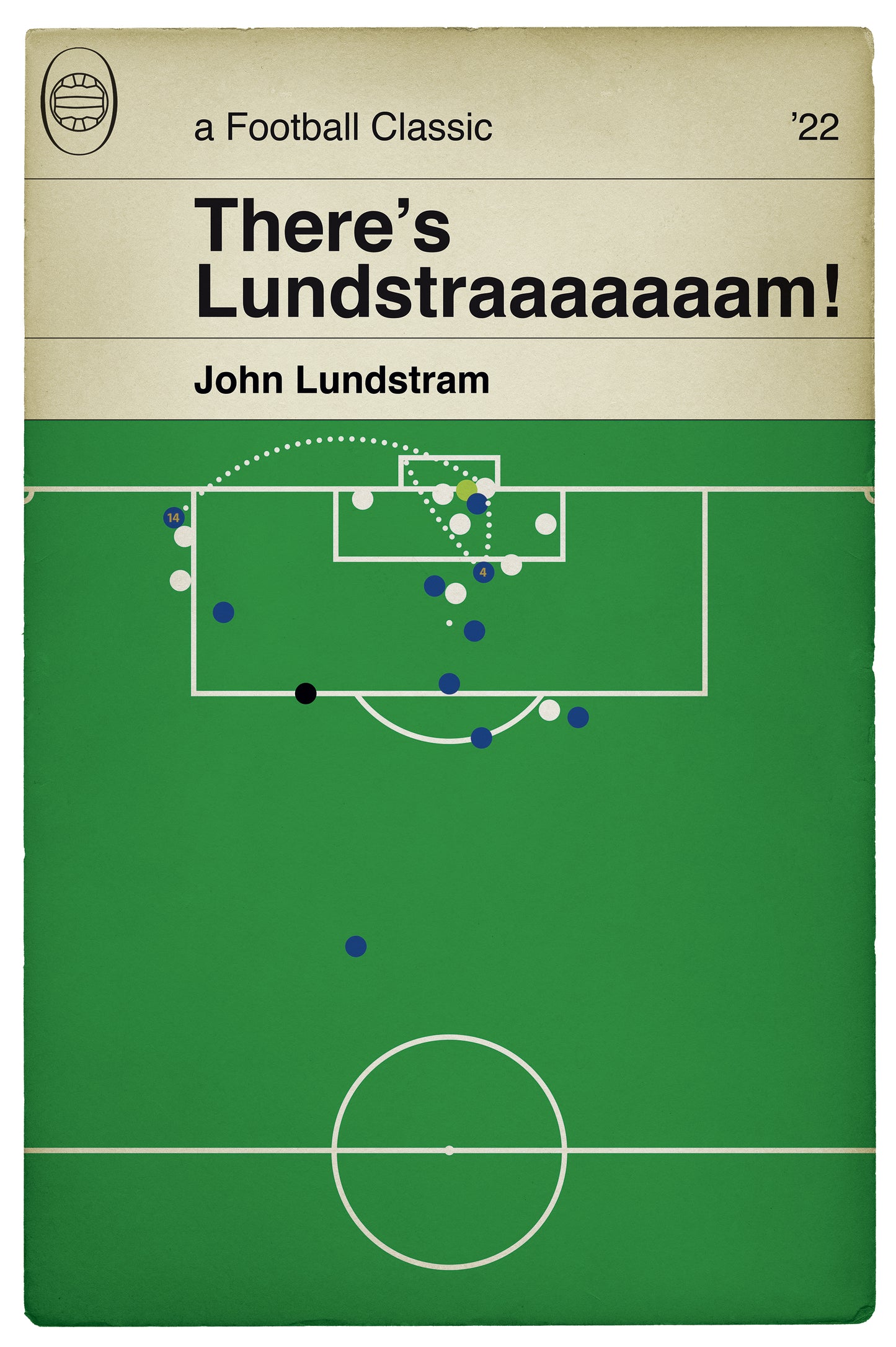 Glasgow Rangers winner v RB Leipzig - John Lundstram Goal - Europa League Semi Final 2022 - Book Cover Goal Poster (Various Sizes)