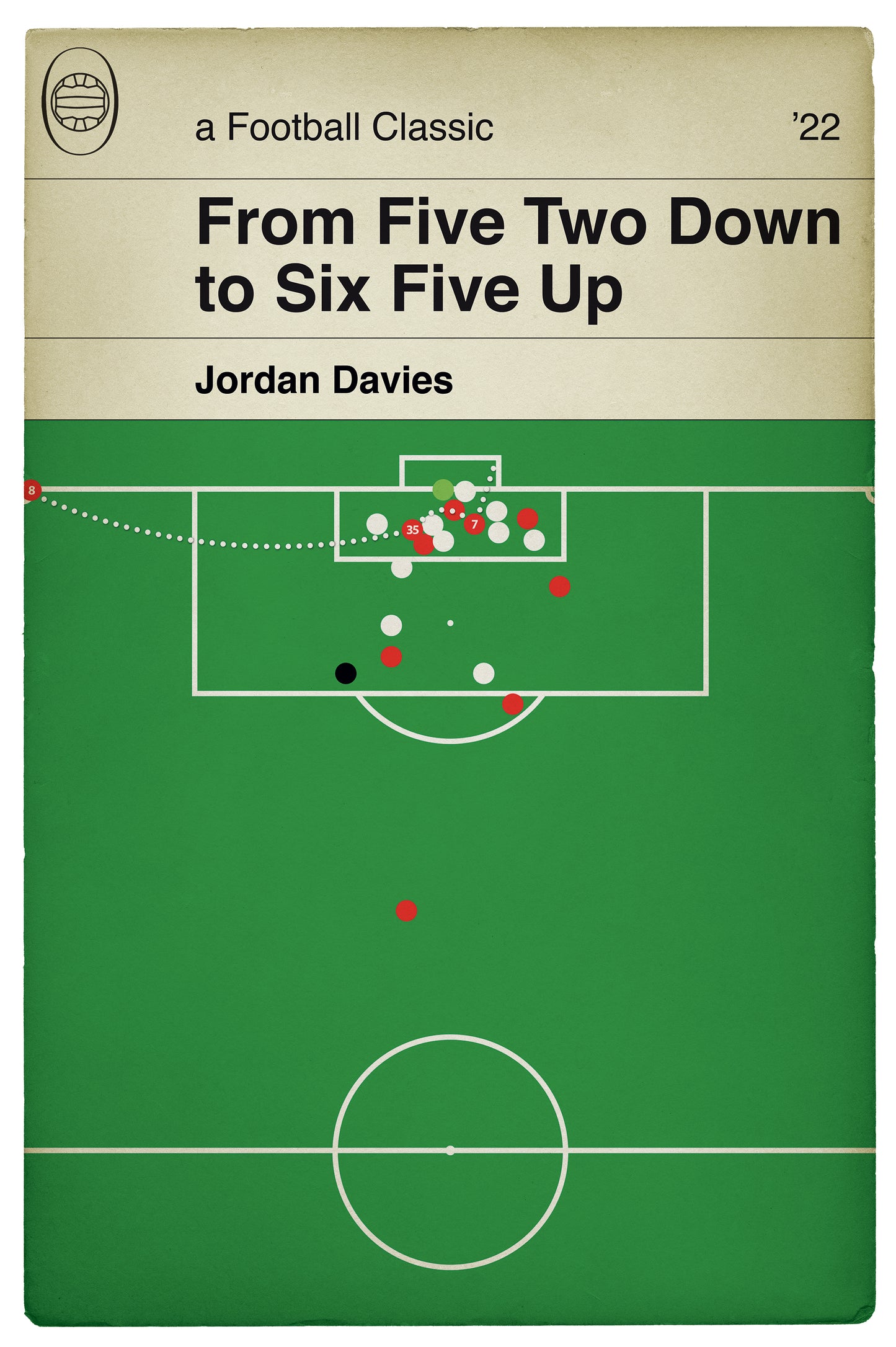 Wrexham winner v Dover Athletic - Jordan Davies Goal - Wrexham 6 Dover Athletic 5 - Classic Book Cover Print - Football Gift (Various Sizes)