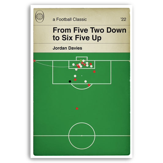 Wrexham winner v Dover Athletic - Jordan Davies Goal - Wrexham 6 Dover Athletic 5 - Classic Book Cover Print - Football Gift (Various Sizes)