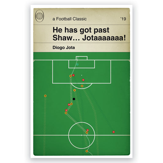Diogo Jota Goal - Wolverhampton Wanderers 2 Manchester United 1 - FA Cup Sixth Round 2019 - Classic Book Cover Poster (Various Sizes)