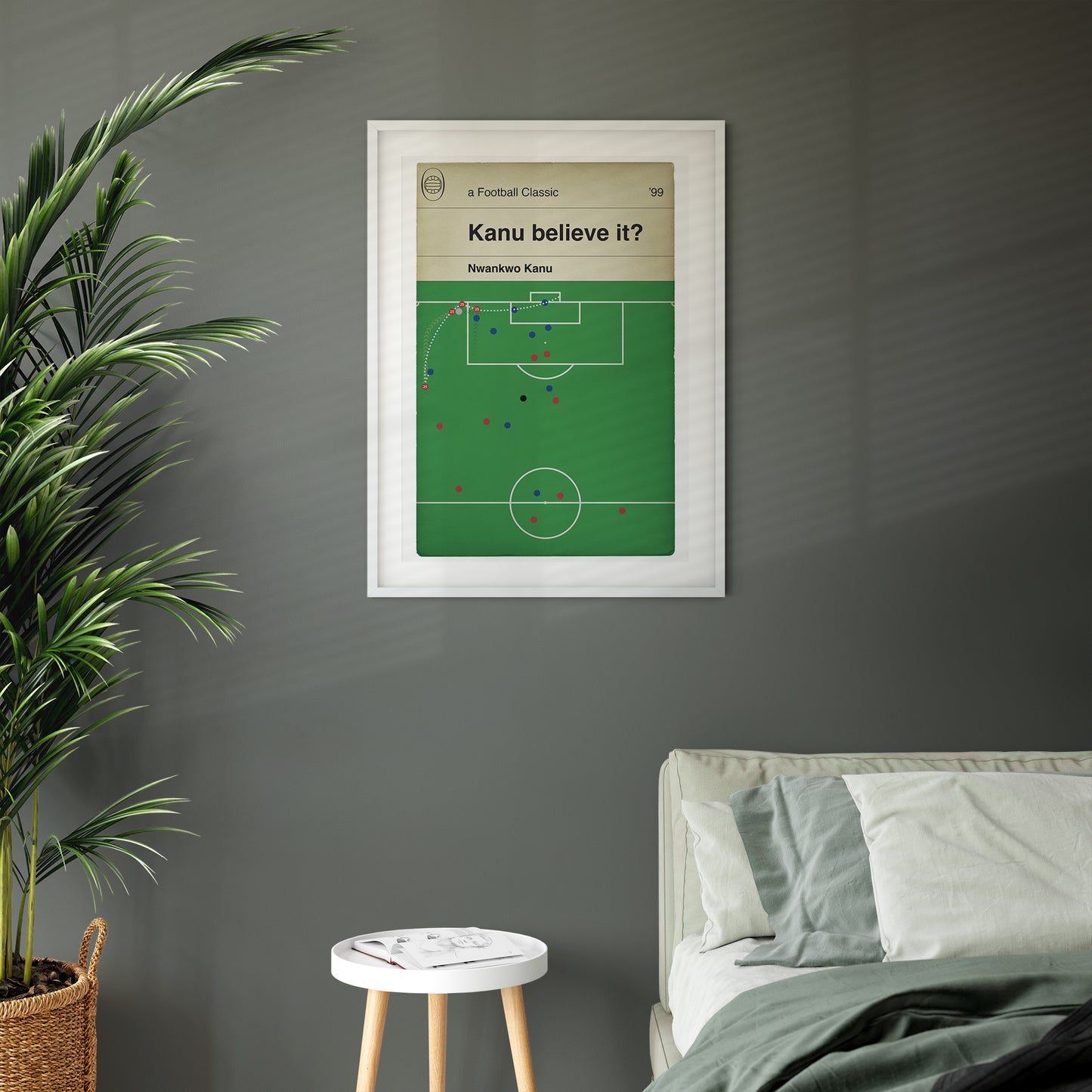 Kanu Hat Trick - Arsenal winner v Chelsea in 1999 - Chelsea 2 Arsenal 3 - Classic Book Cover Goal Print - Wall Decor Poster (Various sizes)