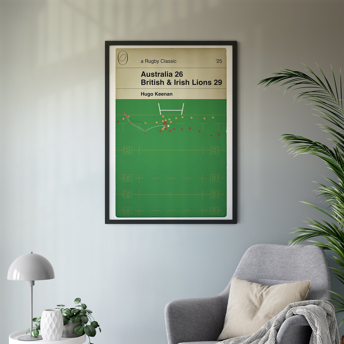Australia 26 British & Irish Lions 29 - Hugo Keenan Try - 2nd Test 2025 - Rugby Gift for Lions fan (Various Sizes)