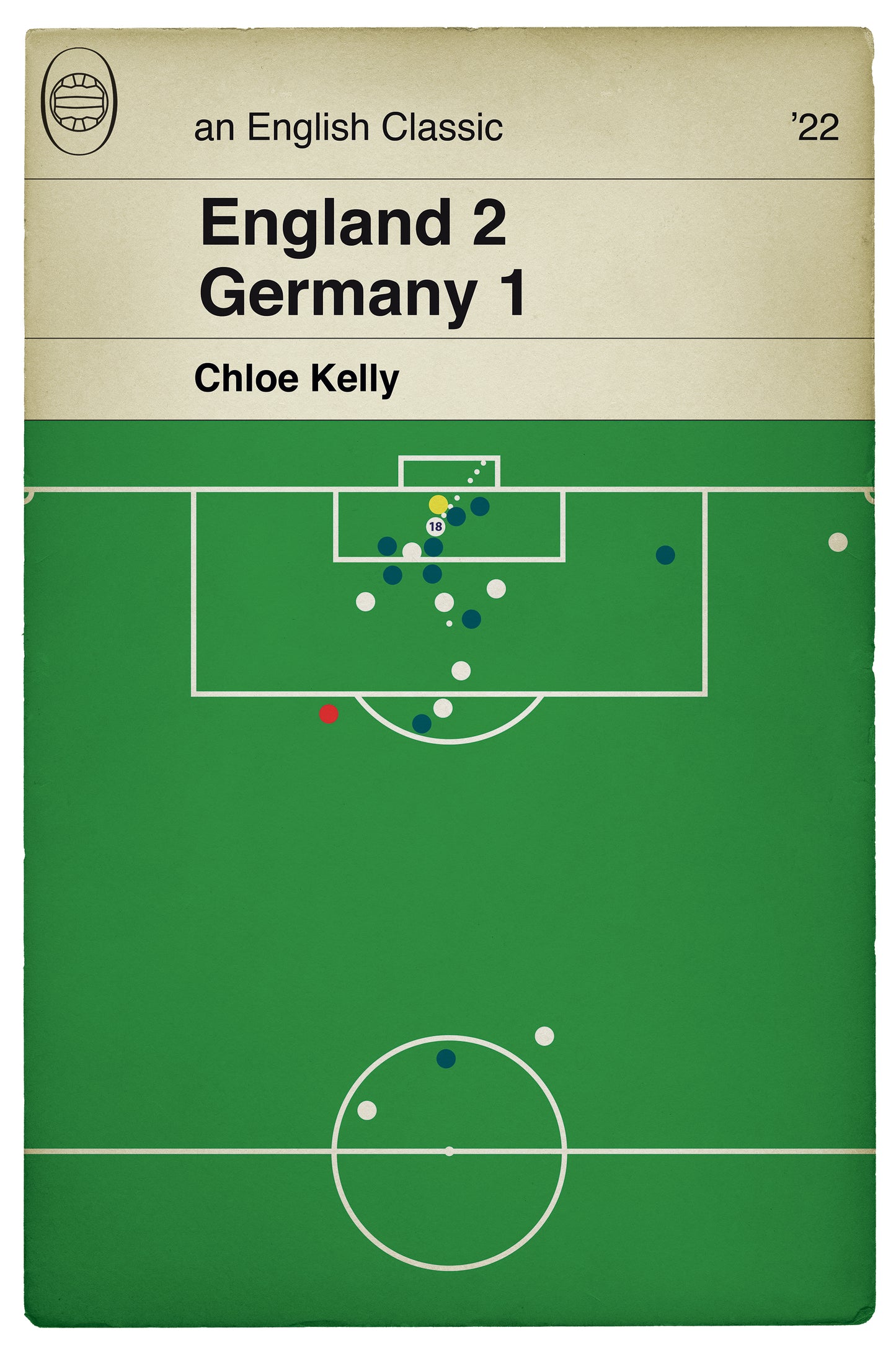 Chloe Kelly Winner - England 2 Germany 1 - Women's Euro Final 2022 - Football Print - Classic Book Cover Print (Various Sizes)