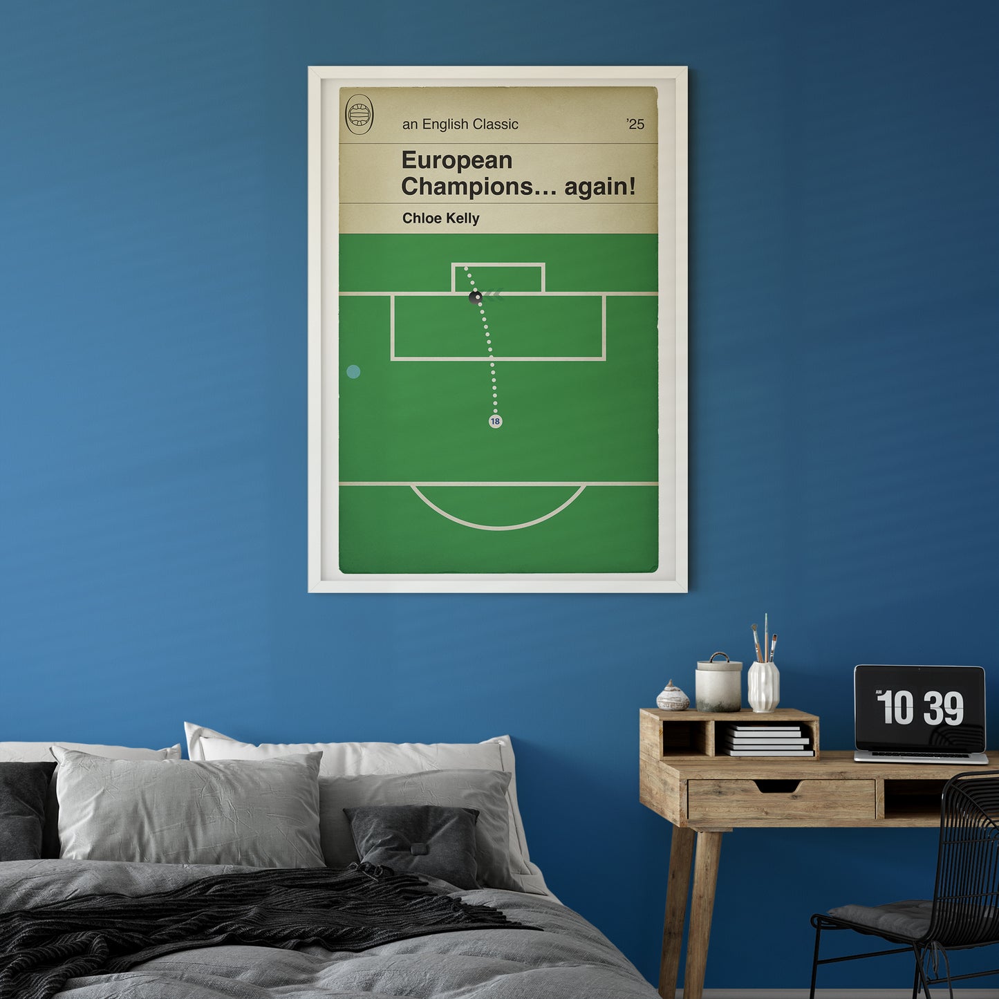 England European Champions - Chloe Kelly Winning Penalty - Euro 2025 Final - Gift for Lionesses Fan - Football Book Cover (Various Sizes)