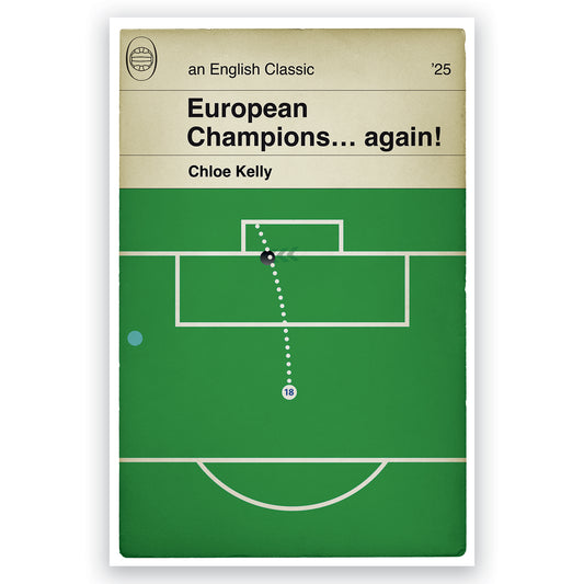 England European Champions - Chloe Kelly Winning Penalty - Euro 2025 Final - Gift for Lionesses Fan - Football Book Cover (Various Sizes)