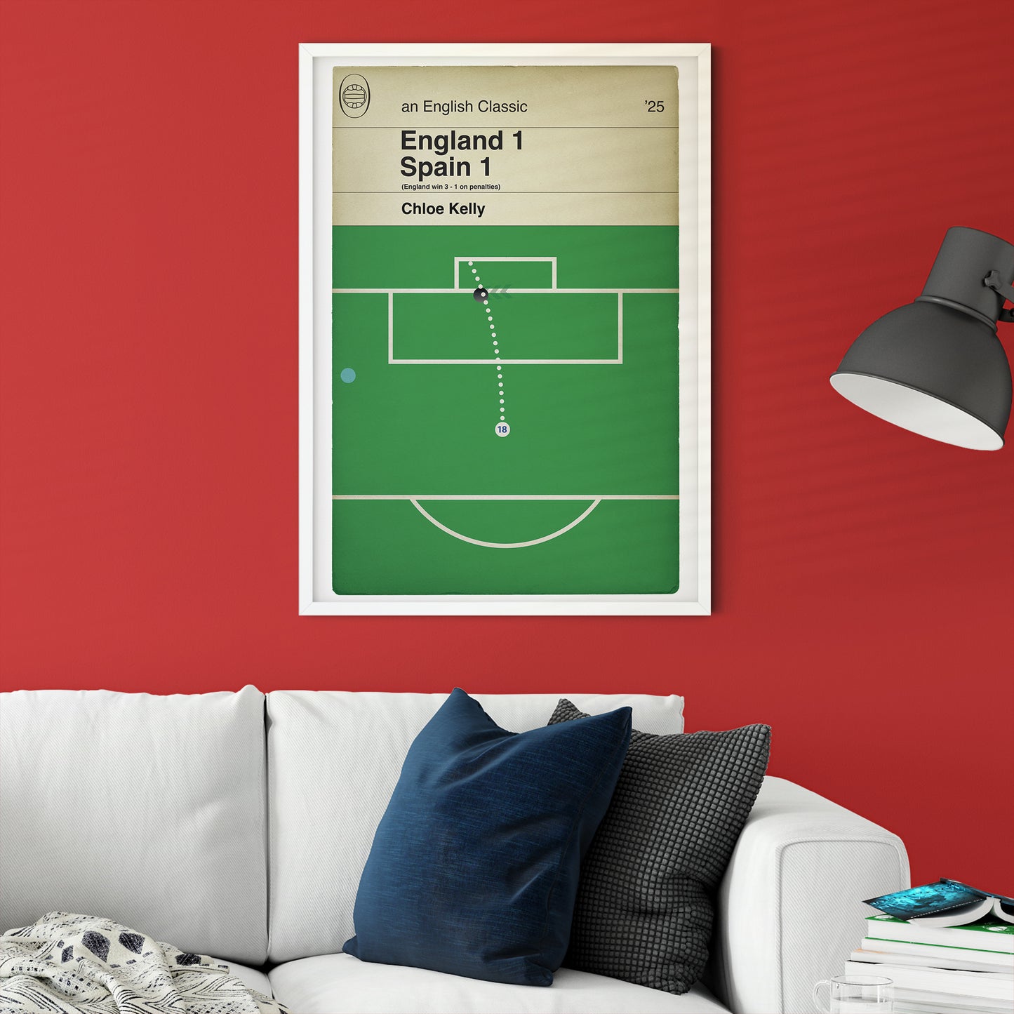 Chloe Kelly Winning Penalty - England 1 Spain 1 - Women's Euro 2025 Final - Gift for Lionesses Fan - Football Book Cover (Various Sizes)