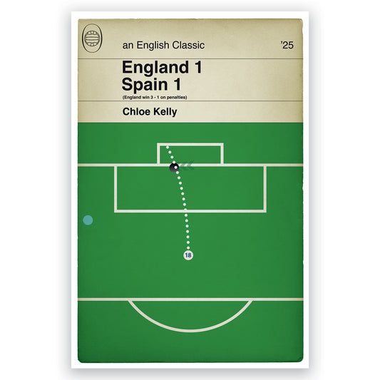 Chloe Kelly Winning Penalty - England 1 Spain 1 - Women's Euro 2025 Final - Gift for Lionesses Fan - Football Book Cover (Various Sizes)