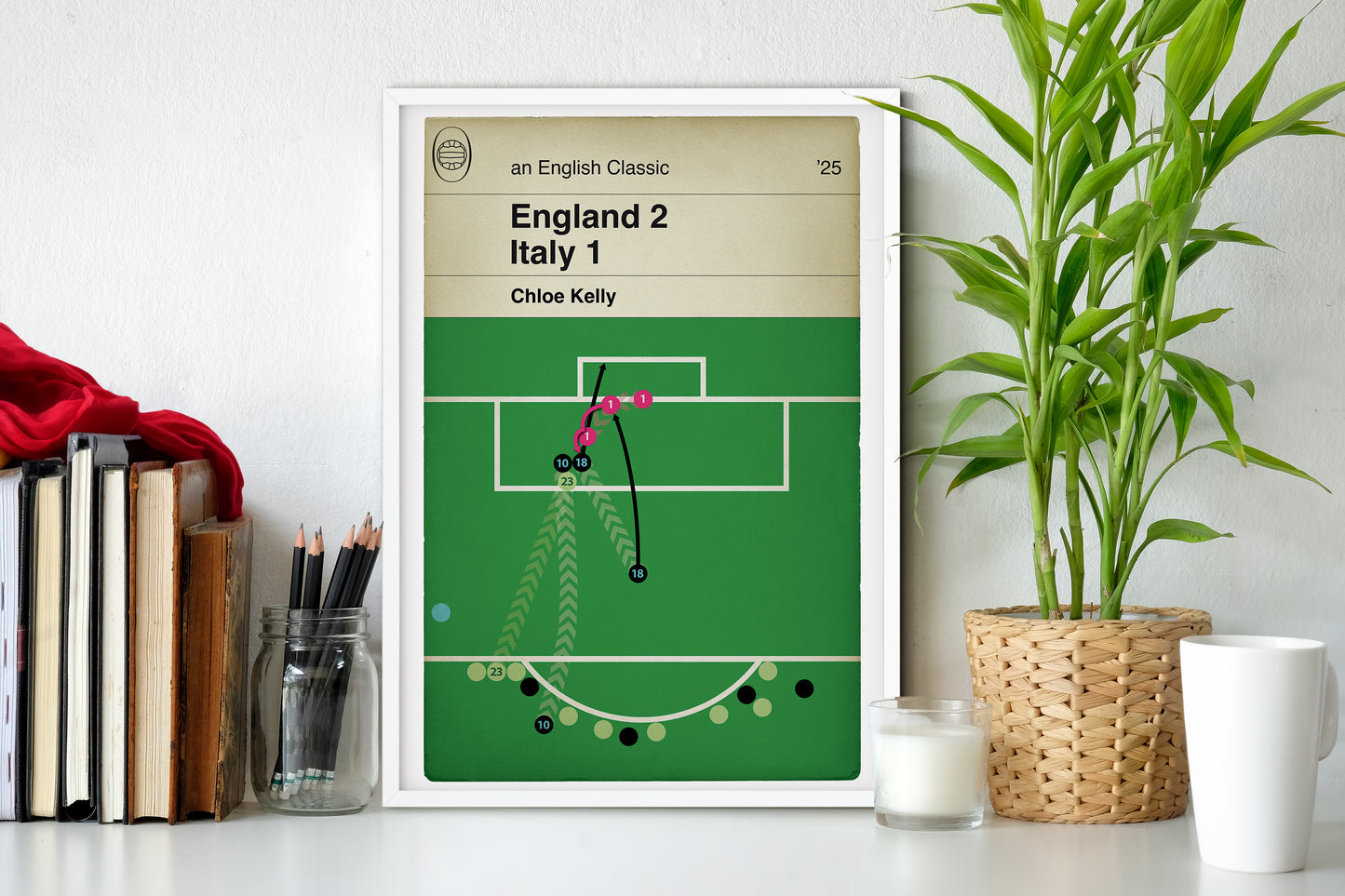 Chloe Kelly Winning Goal - England 2 Italy 1 - Euro 2025 Semi-Final - England Goal Book Art - Gift for Lionesses Fan (Various Sizes)