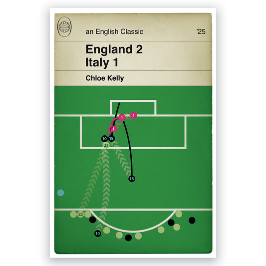 Chloe Kelly Winning Goal - England 2 Italy 1 - Euro 2025 Semi-Final - England Goal Book Art - Gift for Lionesses Fan (Various Sizes)