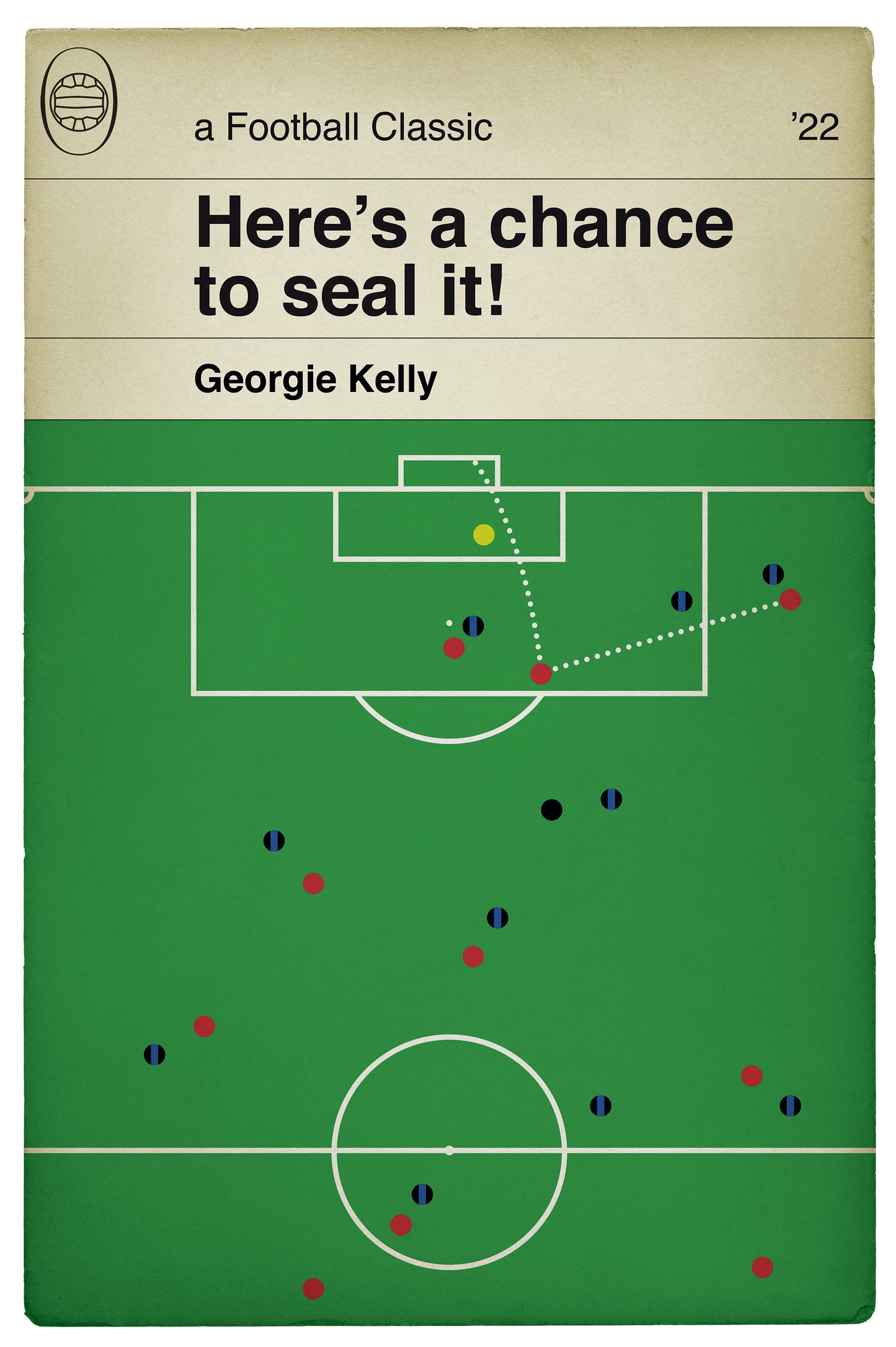 Rotherham United goal v Gillingham - Georgie Kelly goal - League One 2022 - Rotherham Promoted - Book Cover Goal Poster (Various Sizes)