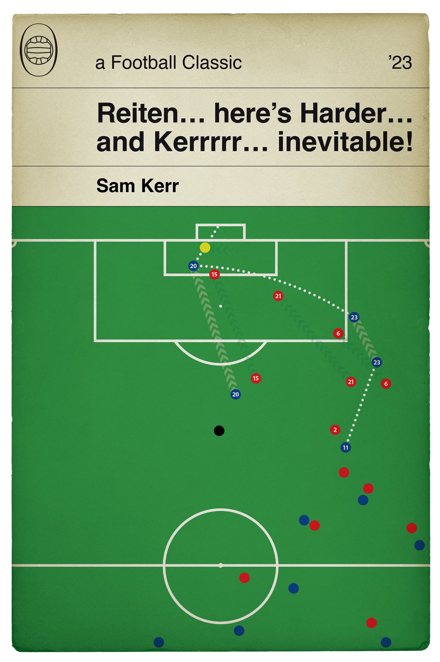 Chelsea Winner - Sam Kerr Goal - Women's FA Cup Final 2023 - Chelsea 1 Manchester United 0 - Football Print - Book Cover Poster - Various Sizes