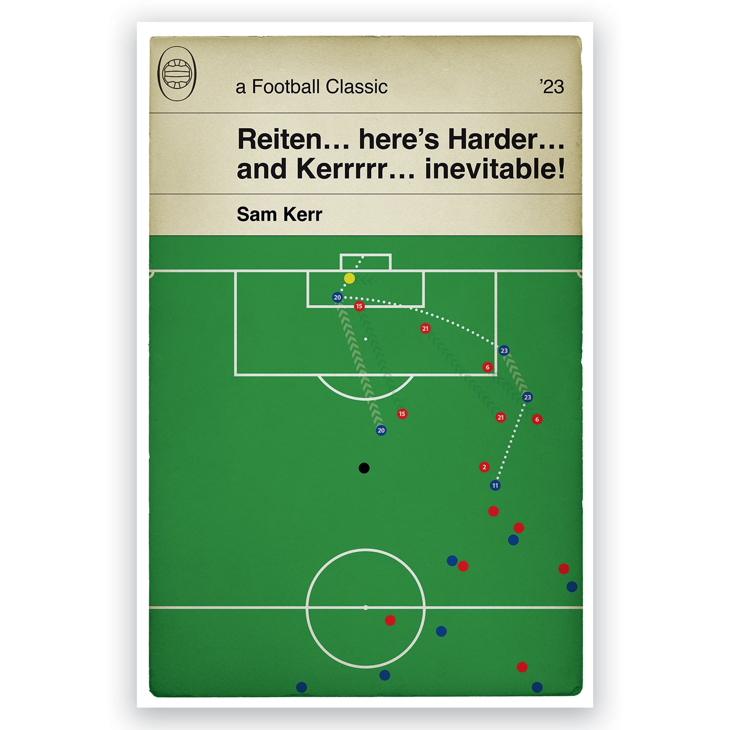 Chelsea Winner - Sam Kerr Goal - Women's FA Cup Final 2023 - Chelsea 1 Manchester United 0 - Football Print - Book Cover Poster - Various Sizes