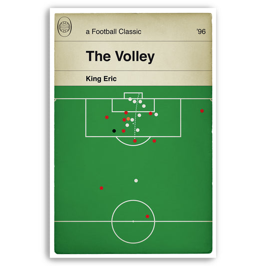 Manchester United goal in 1996 Cup Final - King Eric Volley - Eric Cantona Print - Classic Book Cover Poster - Football Gift (Various Sizes)