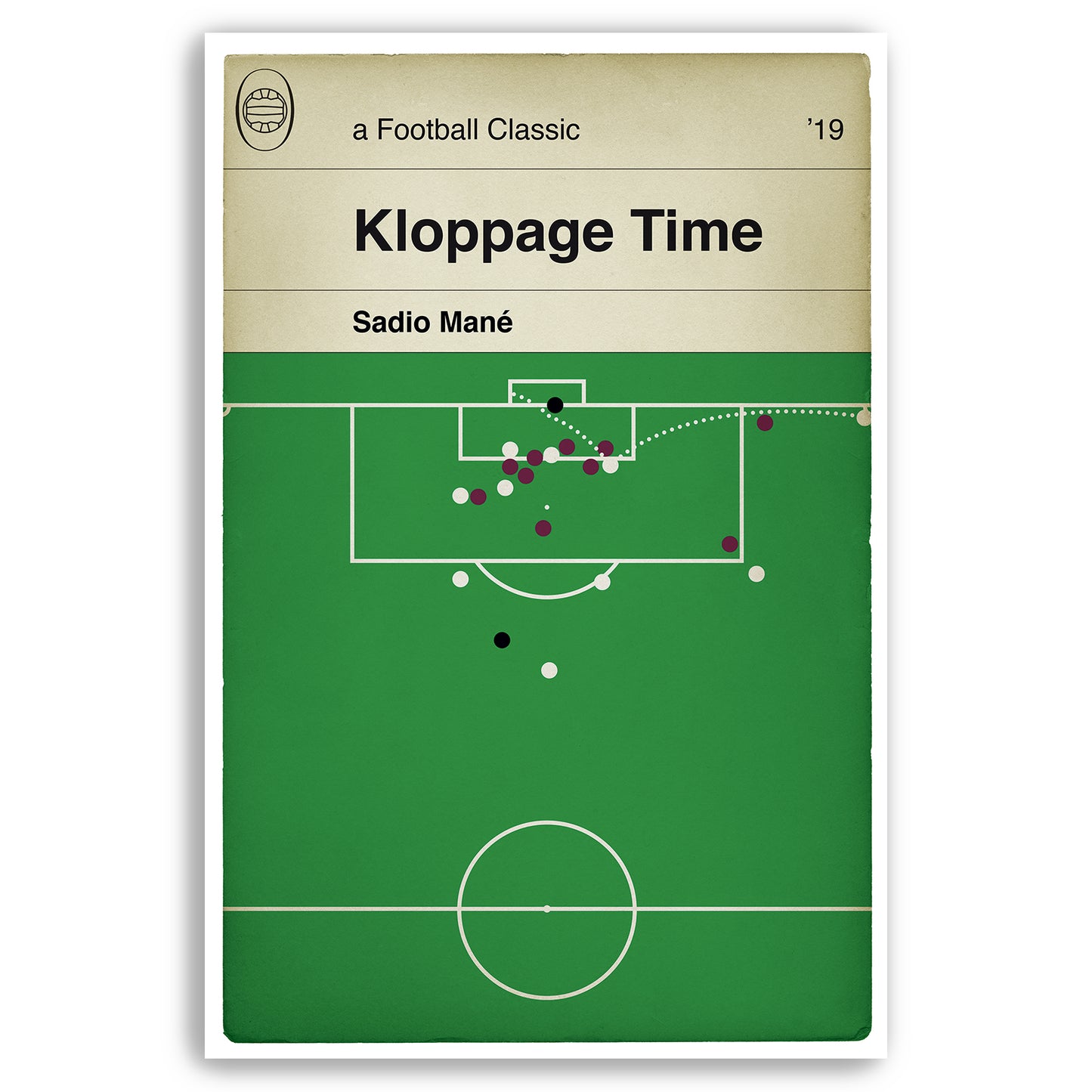 Liverpool late winner v Aston Villa - Sadio Mane Goal - Kloppage Time - Villa 1 Liverpool 2 - 2019 - Book Cover Poster (Various Sizes)