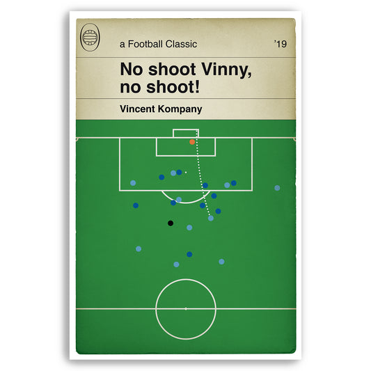 Vincent Kompany Goal v Leicester City in 2019 - Manchester City Winner - No Shoot Vinny - Book Cover Print - Football Gift (Various Sizes)