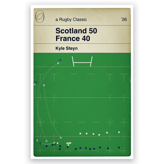Scotland 50 France 40 - Kyle Steyn Try - Rugby Poster - Six Nations 2026