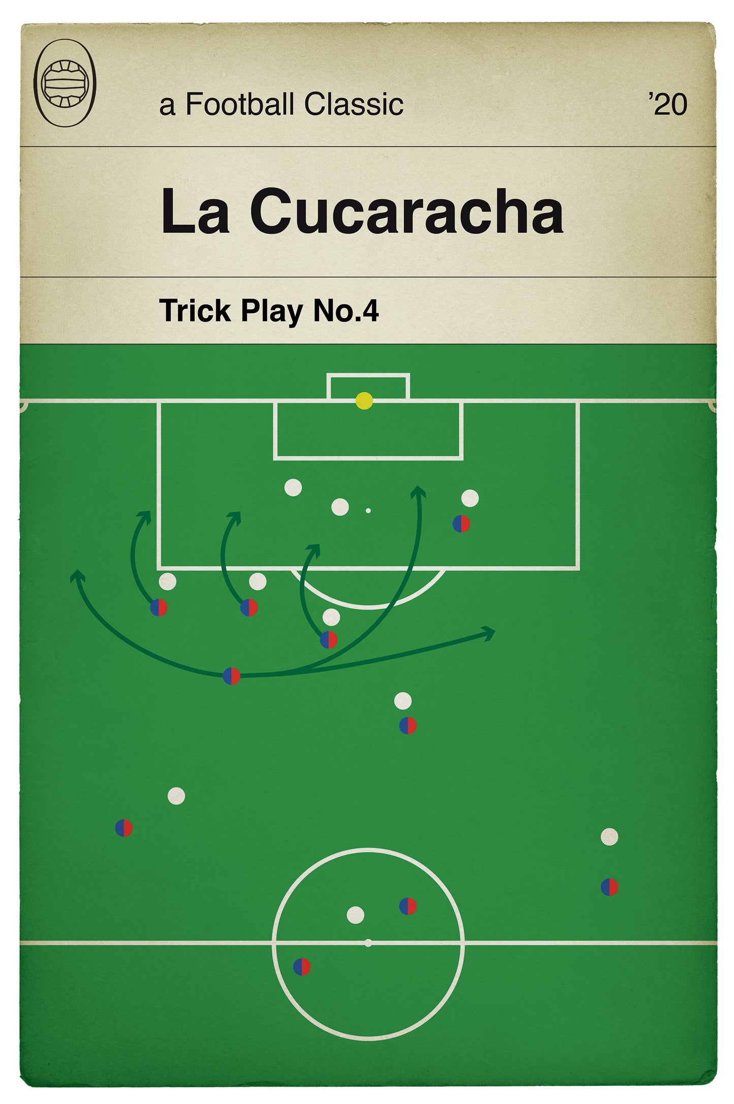 Football Trick Play No.4 - La Cucaracha - Soccer Gift - Television Series Poster - Unofficial Illustrated Print - Football Gift - Various Sizes