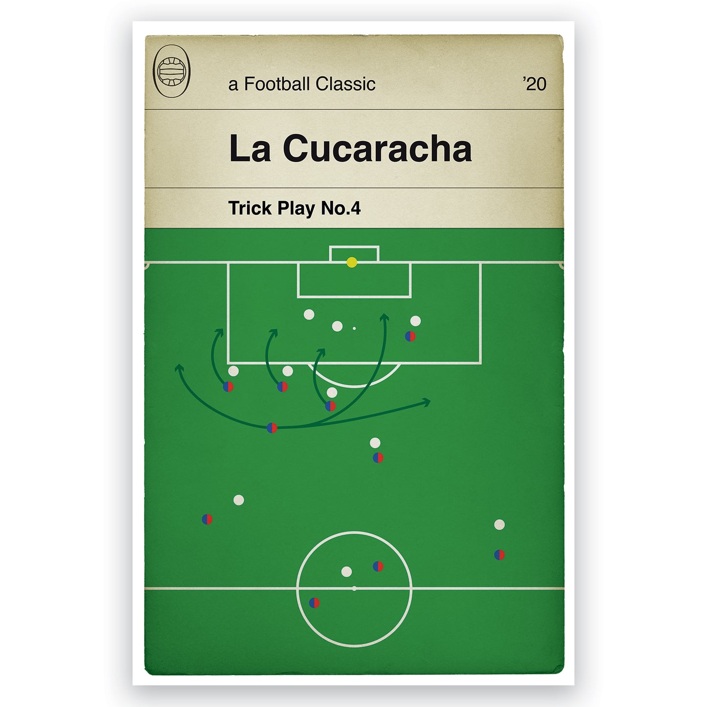 Football Trick Play No.4 - La Cucaracha - Soccer Gift - Television Series Poster - Unofficial Illustrated Print - Football Gift - Various Sizes