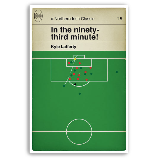Northern Ireland goal v Hungary - Kyle Lafferty - 93rd minute - Euro 2016 Qualifier - Classic Book Cover - Football Poster (Various sizes)