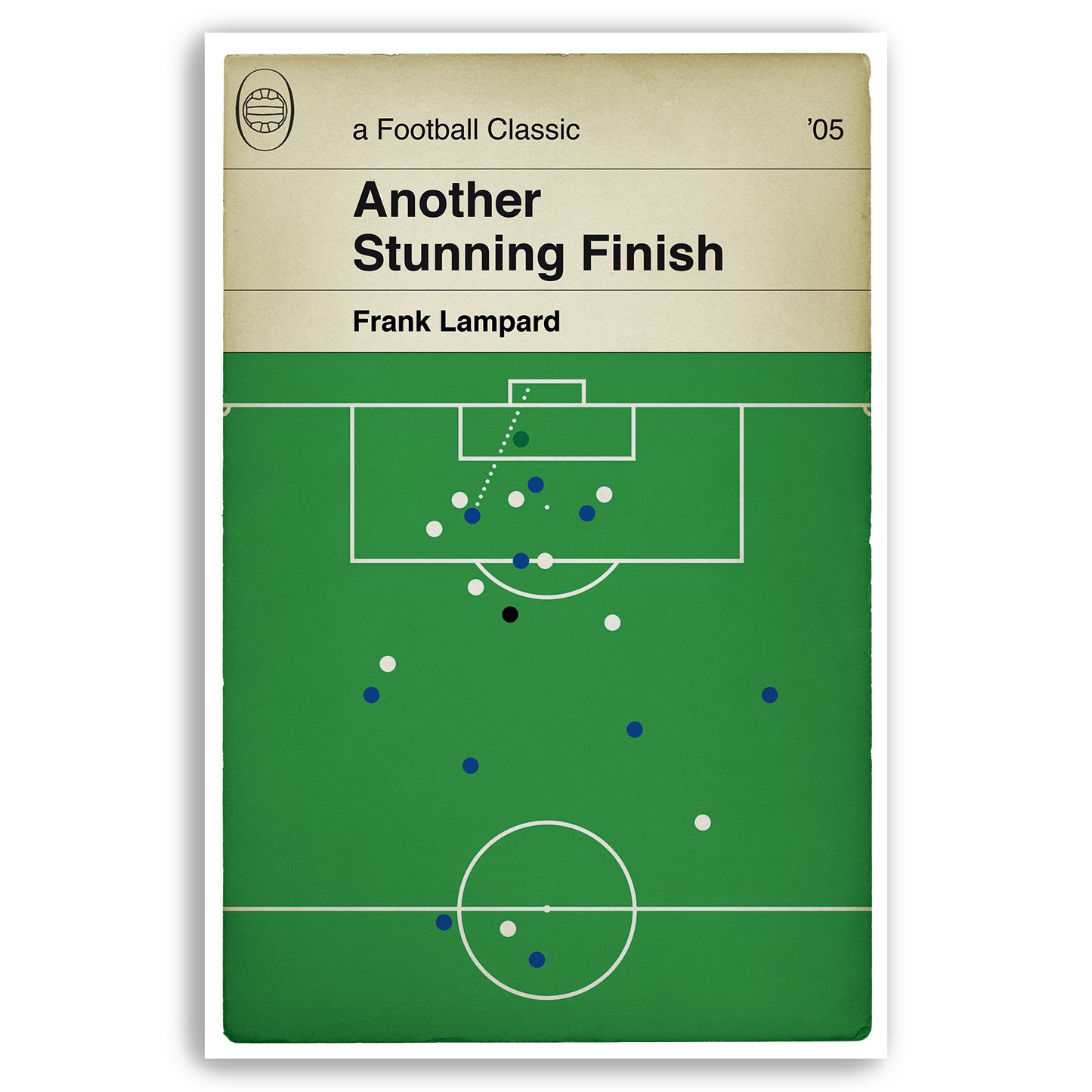 Frank Lampard goal for Chelsea v Bolton in 2005 to win the Premier League - Football Print - Classic Book Cover Poster (Various Sizes)