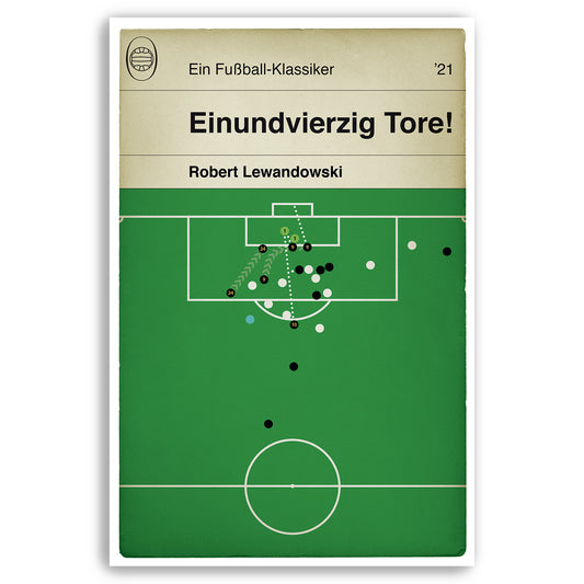 Robert Lewandowski Record Goal - Bayern München 5 Augsburg 2 - 41 Goals - 41 Tore - Classic Book Cover Poster (Various Sizes)