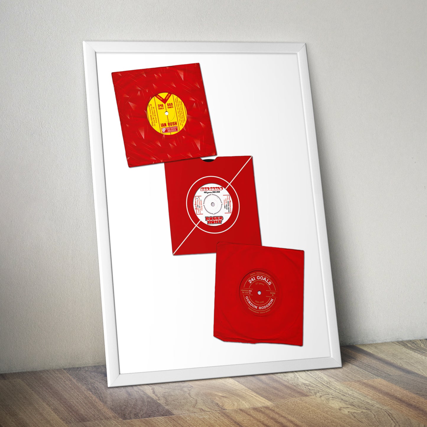 Liverpool Record Goalscorers - Top 3 Players - Ian Rush - Roger Hunt - Gordon Hodgson - 7 Inch Single - 45 RPM - Vinyl Record - Football Poster (Various Sizes)