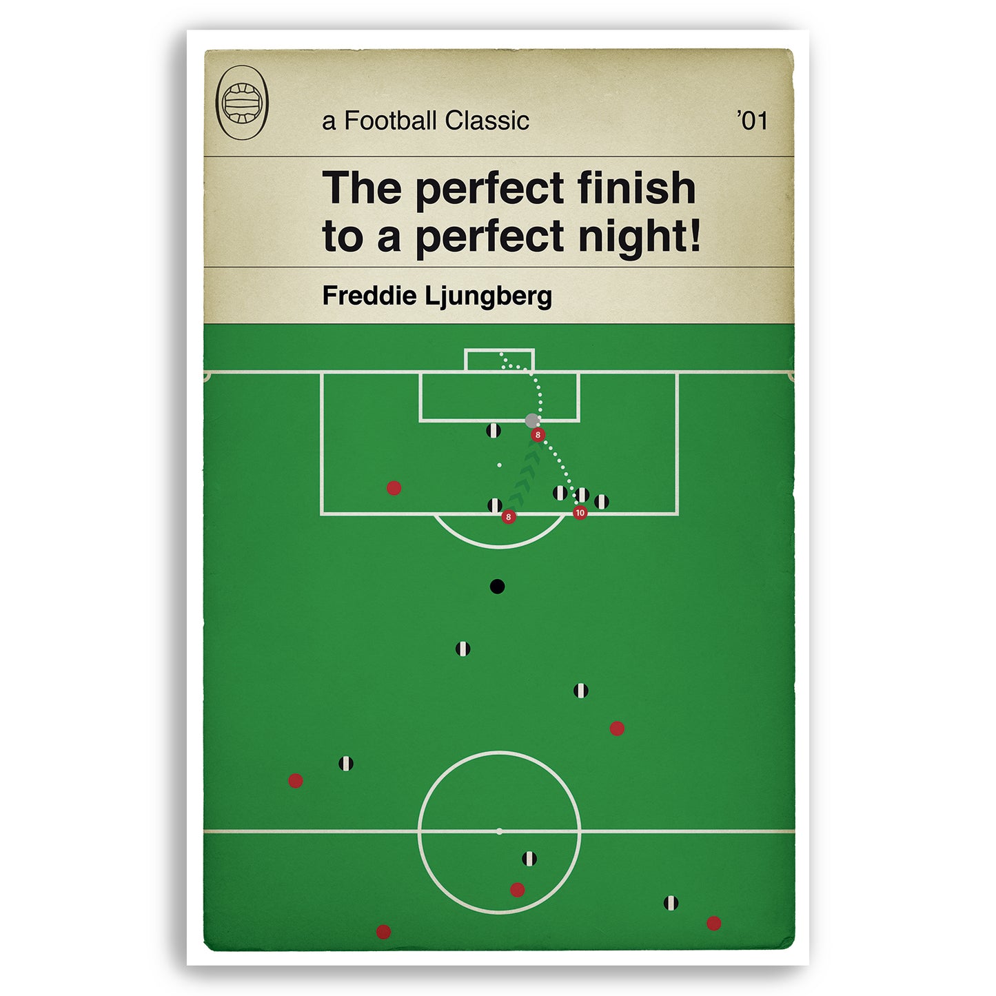 Arsenal goal v Juventus in 2001 - Freddie Ljungberg Poster - Classic Book Cover Print - Football Gift (Various sizes available)