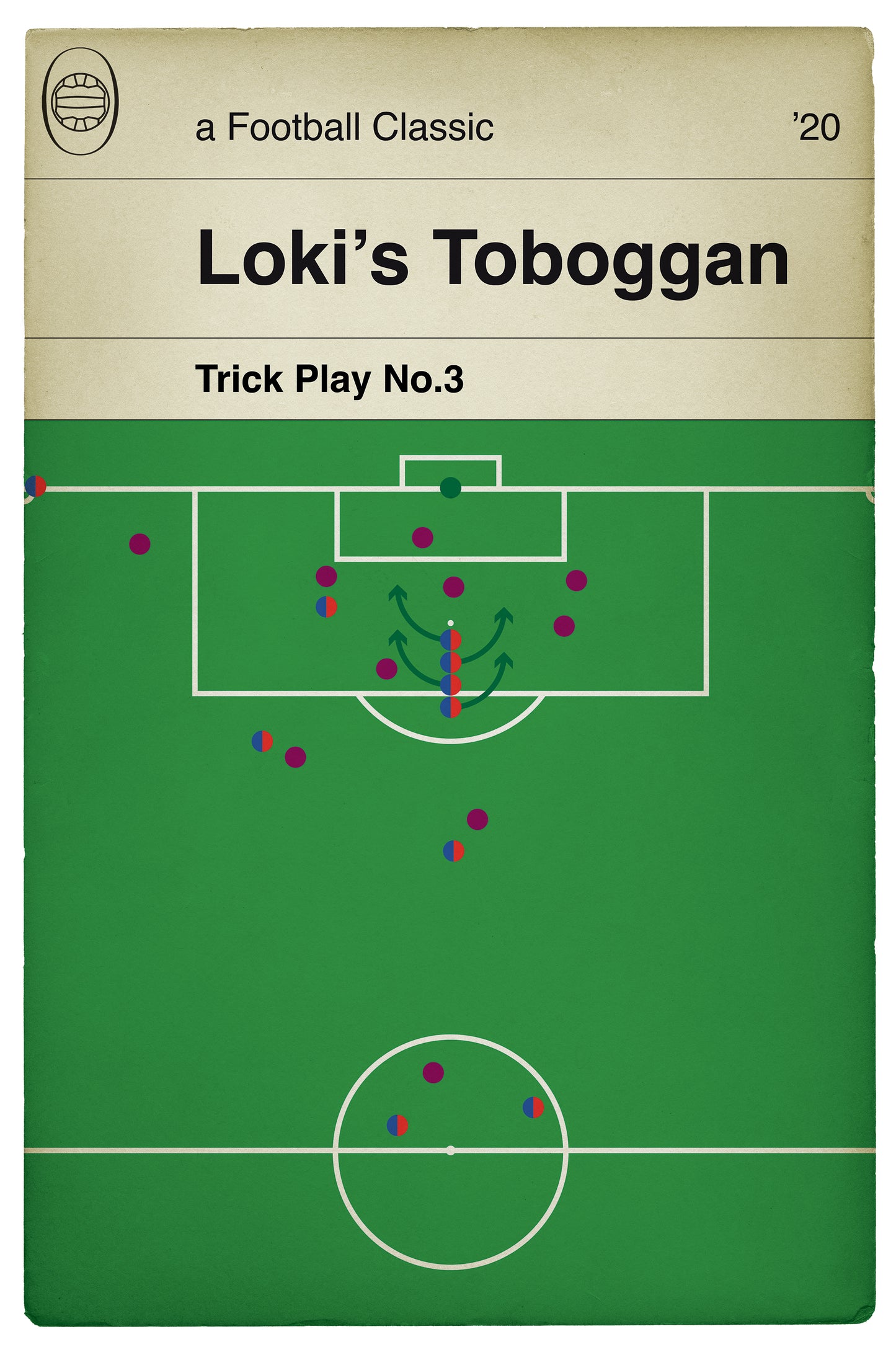 Football Trick Play No.3 - Loki's Toboggan - Soccer Gift - Television Series Poster - Unofficial Illustrated Print - Football Gift - Various Sizes