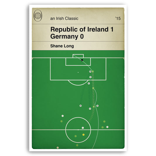 Republic of Ireland 1 Germany 0 - Shane Long winning goal - Euro Qualifier 2015 - Classic Book Cover - Football Gift (Various Sizes)