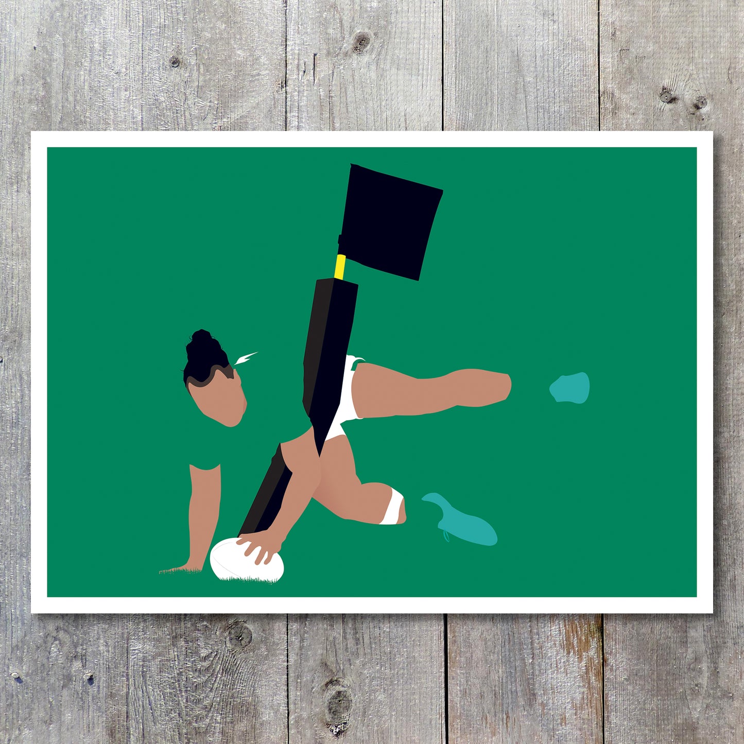 James Lowe Try - Ireland 32 France 19 - Six Nations 2023 - Minimal Rugby Union Poster (Various Sizes)