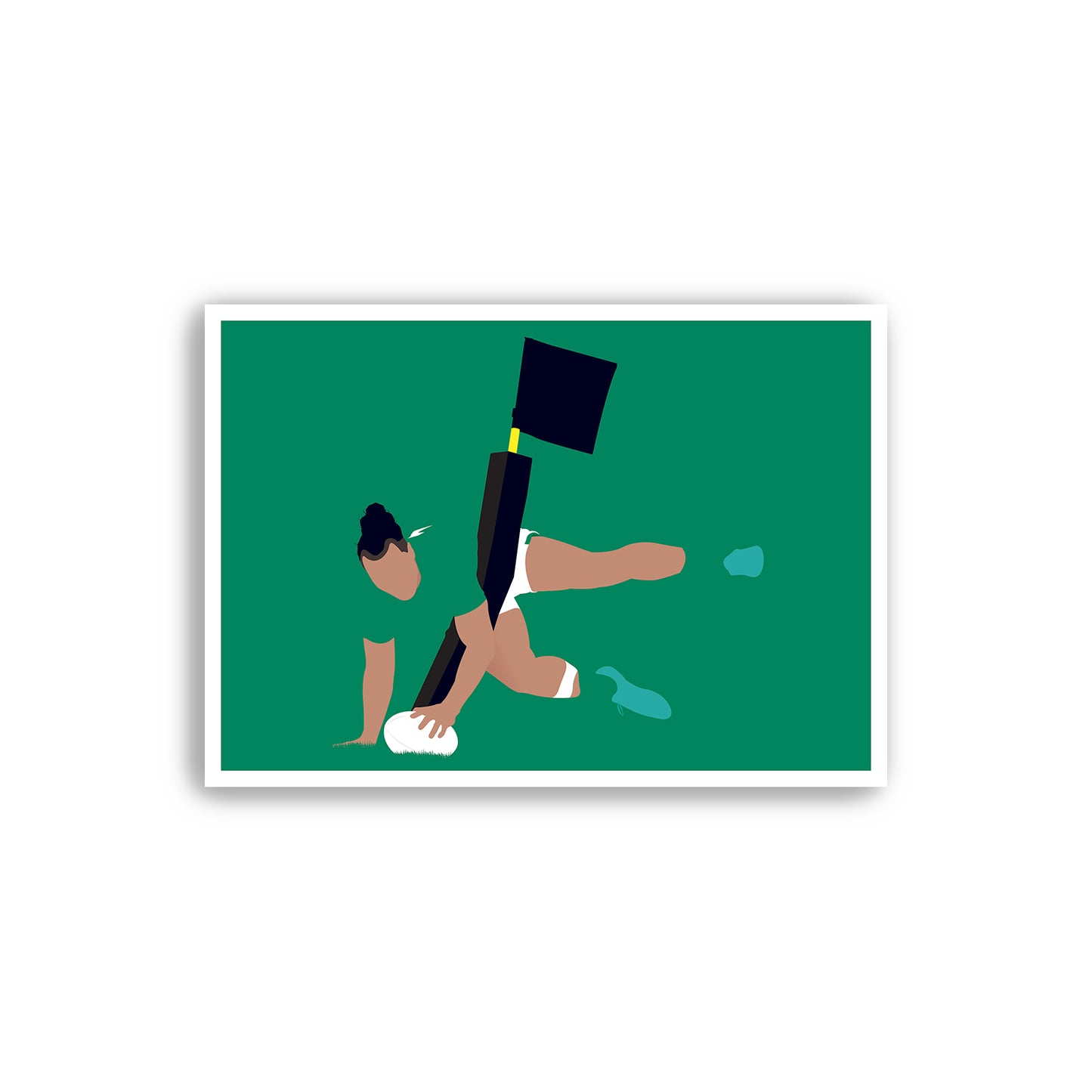 James Lowe Try - Ireland 32 France 19 - Six Nations 2023 - Minimal Rugby Union Poster (Various Sizes)