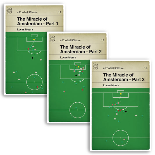 Tottenham goals v Ajax - Lucas Moura Hat-Trick - The Miracle of Amsterdam - Set of 3 Prints - Book Cover Posters (Various Sizes)