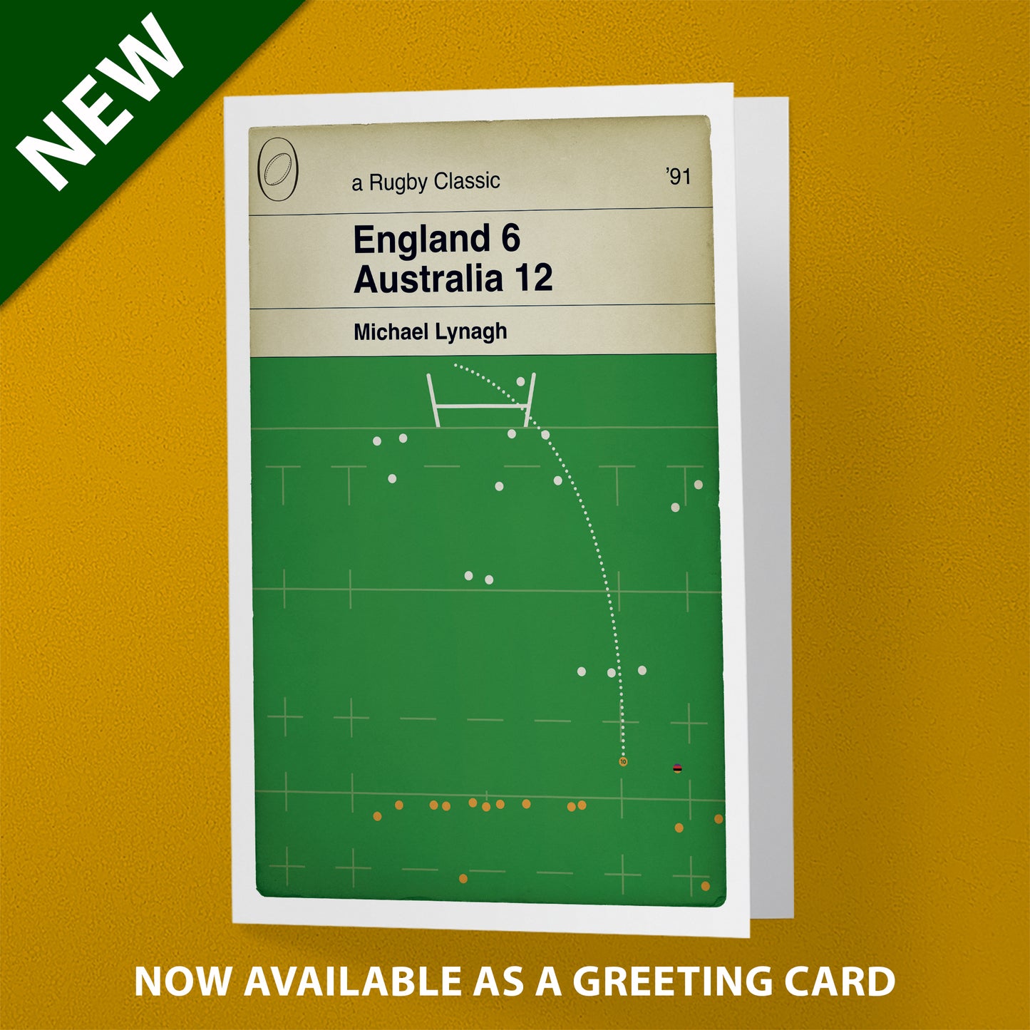 Rugby Poster - Michael Lynagh Penalty - England 6 Australia 12 - World Cup Final 1991 - Book Cover Print - Rugby Fan Decor (Various Sizes)