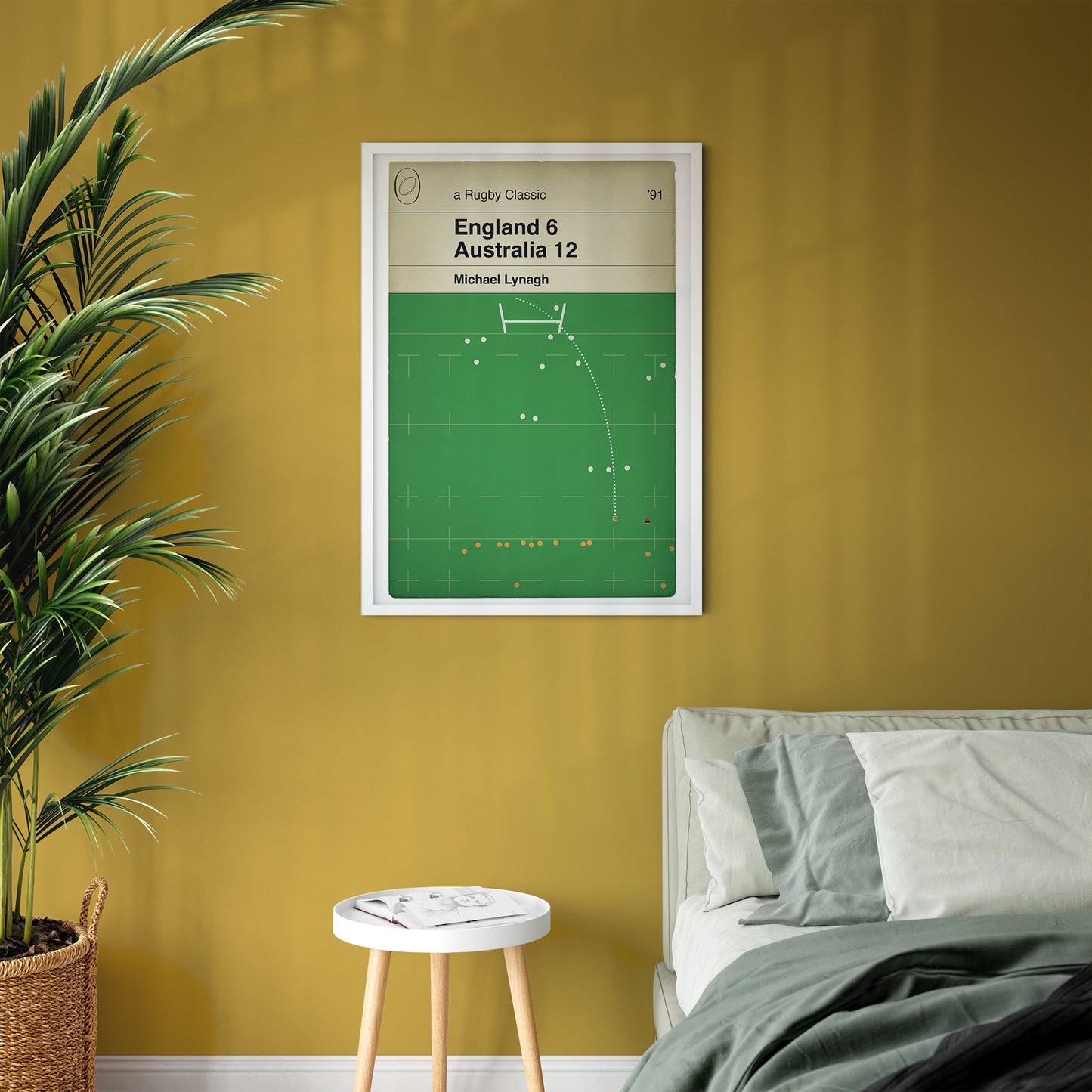 Rugby Poster - Michael Lynagh Penalty - England 6 Australia 12 - World Cup Final 1991 - Book Cover Print - Rugby Fan Decor (Various Sizes)