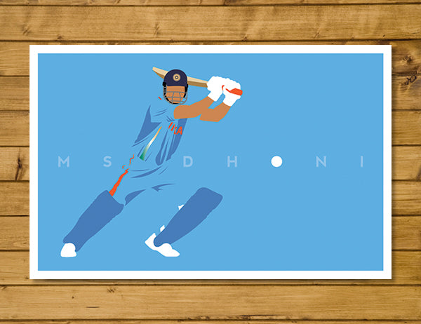 MS Dhoni - India Cricket - Cricket Poster - Minimal Art - Various Sizes