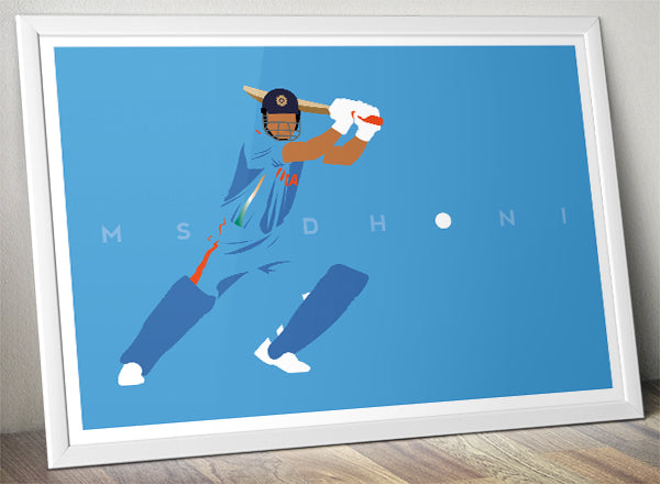 MS Dhoni - India Cricket - Cricket Poster - Minimal Art - Various Sizes