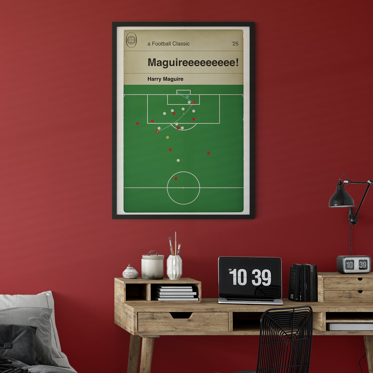 Harry Maguire Winner - Manchester United 5 Lyon 4 (7-6 on aggregate) - Europa League Quarter-Final 2025 - Classic Goal Book Cover Print - Football Gift (Various Sizes)