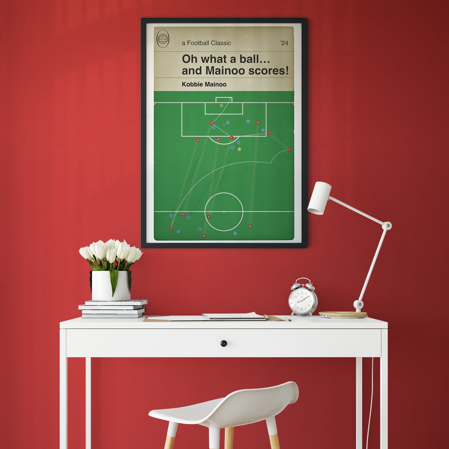 Kobbie Mainoo Goal - Manchester United 2 Manchester City 1 - FA Cup Final 2024 - Classic Book Cover Print - Football Gift (Various Sizes)